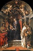 Fra Filippo Lippi The Madonna and the Nno enthroned with the holy juan the Baptist, Victor Bernardo and Zenobio Spain oil painting artist